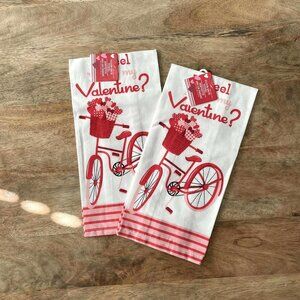5/$20 NEW 2Pk Wheel You Be My Valentine? Kitchen Towels